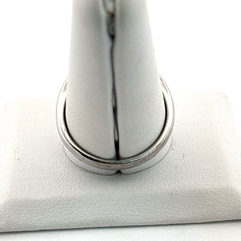 Estate Vermeil Sterling Silver CZ Statement Engagement Ring Size 10, 4.8g Vintag - Picture 3 of 8